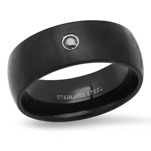 Steel by Design Men's Black Band Ring