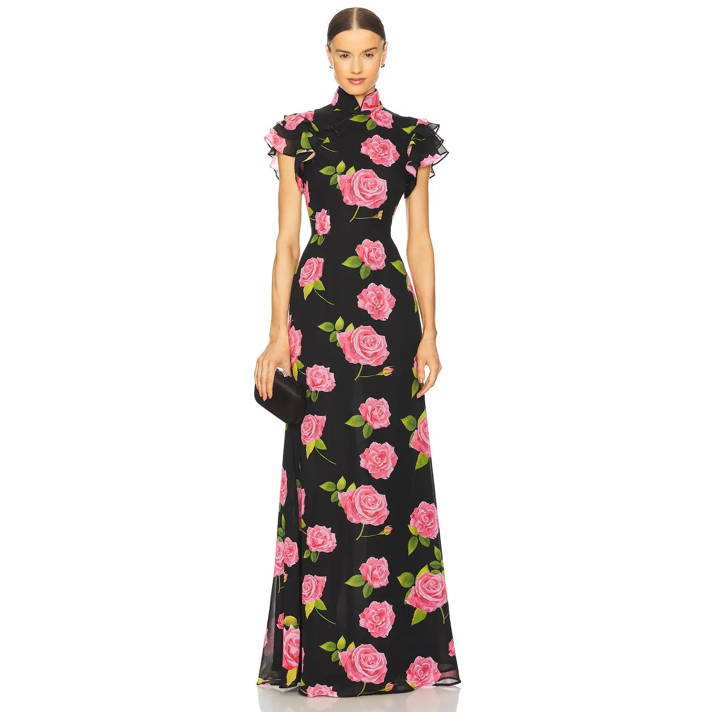 SAU LEE Sylvie Dress in Black Multi