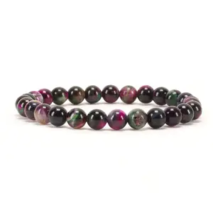 Cherry Tree Collection | Stretch Bracelet | 6mm Beads (Rainbow Tiger's Eye)