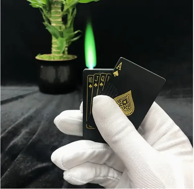 (Gas Not Included)Stress Relief Fidget Lighter,unique poker carddesign,Refillable & Adjustable,Cool StuffGifts,pecfect as outdoor activities summerwins