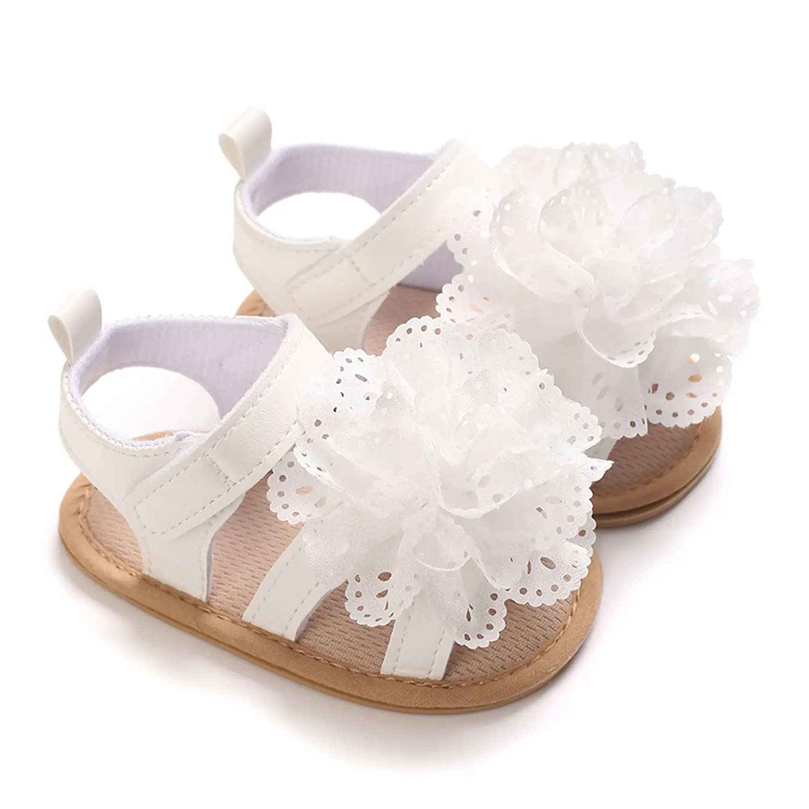 Canrulo Baby Girl Sandals, Plaid/Flower Non-slip Summer Flats Toddler Shoes for Casual Daily