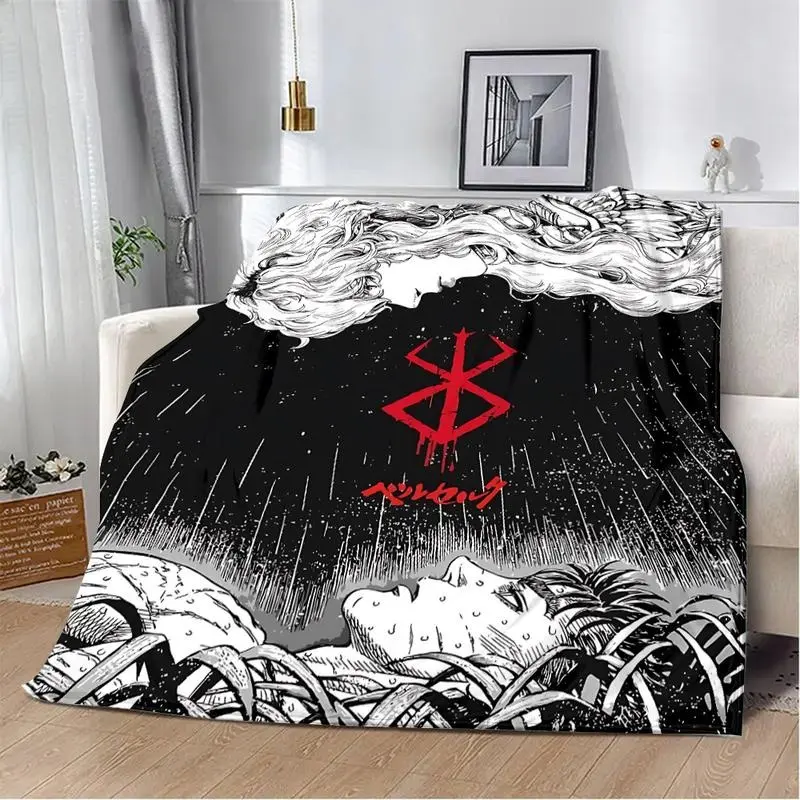 Anime Comics Berserk Printed Blanket Soft Warm Comfortable Picnic Blanket for Home Travel Camping Birthday Gift