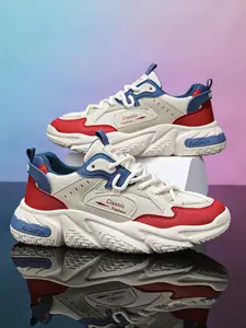 Men's Fashionable Lace Up Sneakers, Sporty Running Shoes, Casual Breathable Comfortable Sports Running Shoes, Male All-match Round Toe Chunky Sneakers for Daily Life, Runner Athletic Shoe