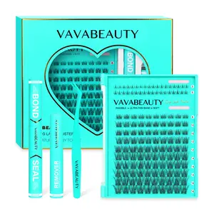 VAVABEAUTY IVY Lash Cluster Kit Invisible Soft Band Long Lasting Waterproof Bond Seal Remover Natural Eyelashes for Salon Quality at Home Must-Have Cluster Pure Clean Look