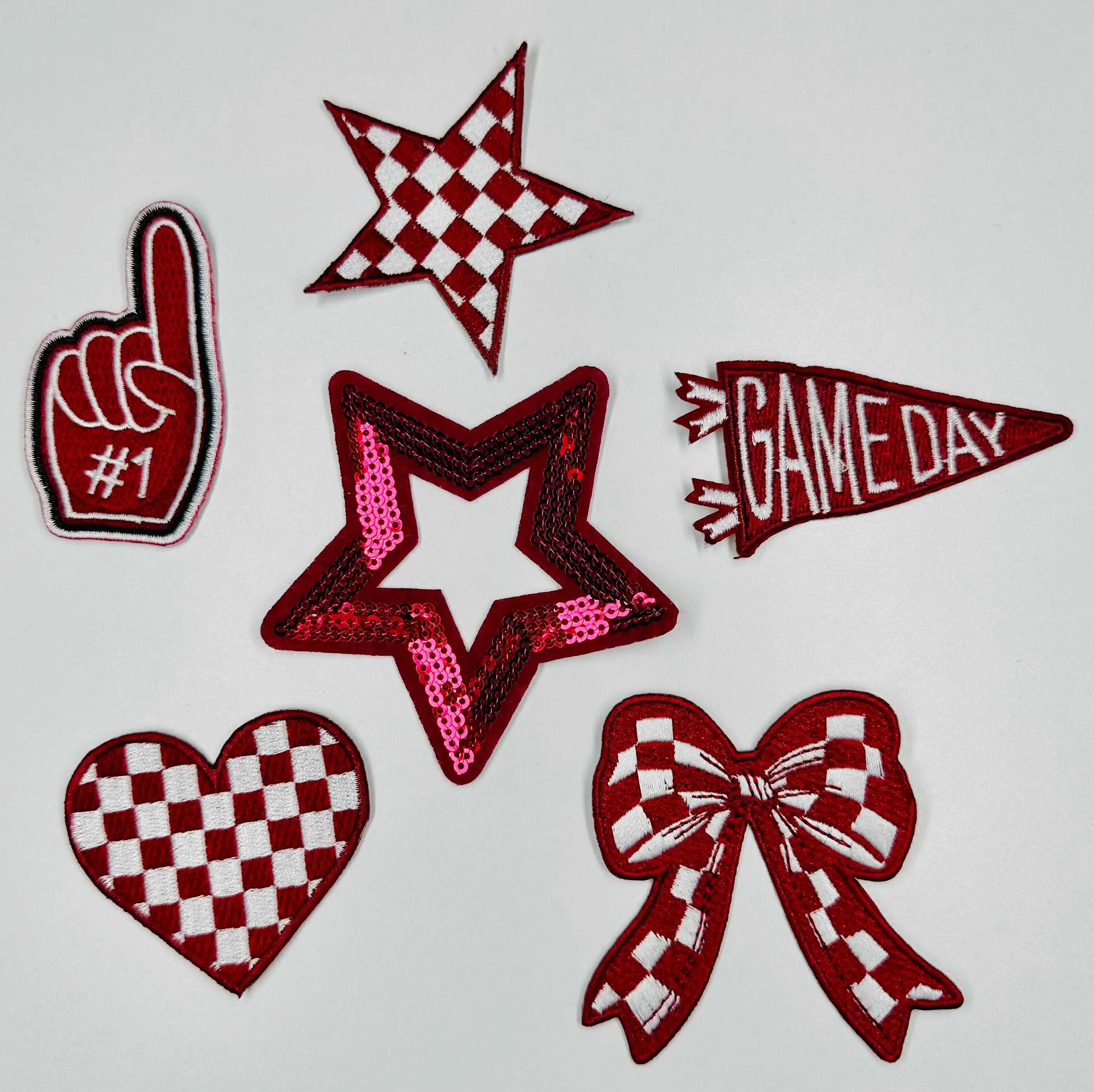 Gameday Bundle, checkere patches, football patches, game day, cheer patches, sports patches, Vols, cowboys, chiefs, iron on patches