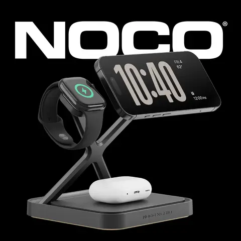 NOCO XGrid XDS3: 3-in-1 Wireless Charging Stand – For iPhone, Apple Watch & AirPods – MagSafe Compatible, Qi2 Certified