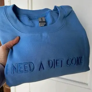 Embroidered I NEED A DIET COKE Sweatshirt, Diet Coke Crewneck Sweatshirt, Coke Sweatshirt, Diet Coke Lover Gifts