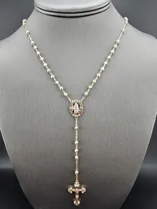 14K Gold Necklace - Rosary Necklace 20"