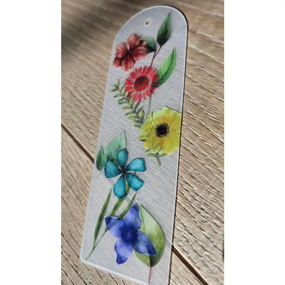 Rainbow Garden Pressed Flower Bookmark