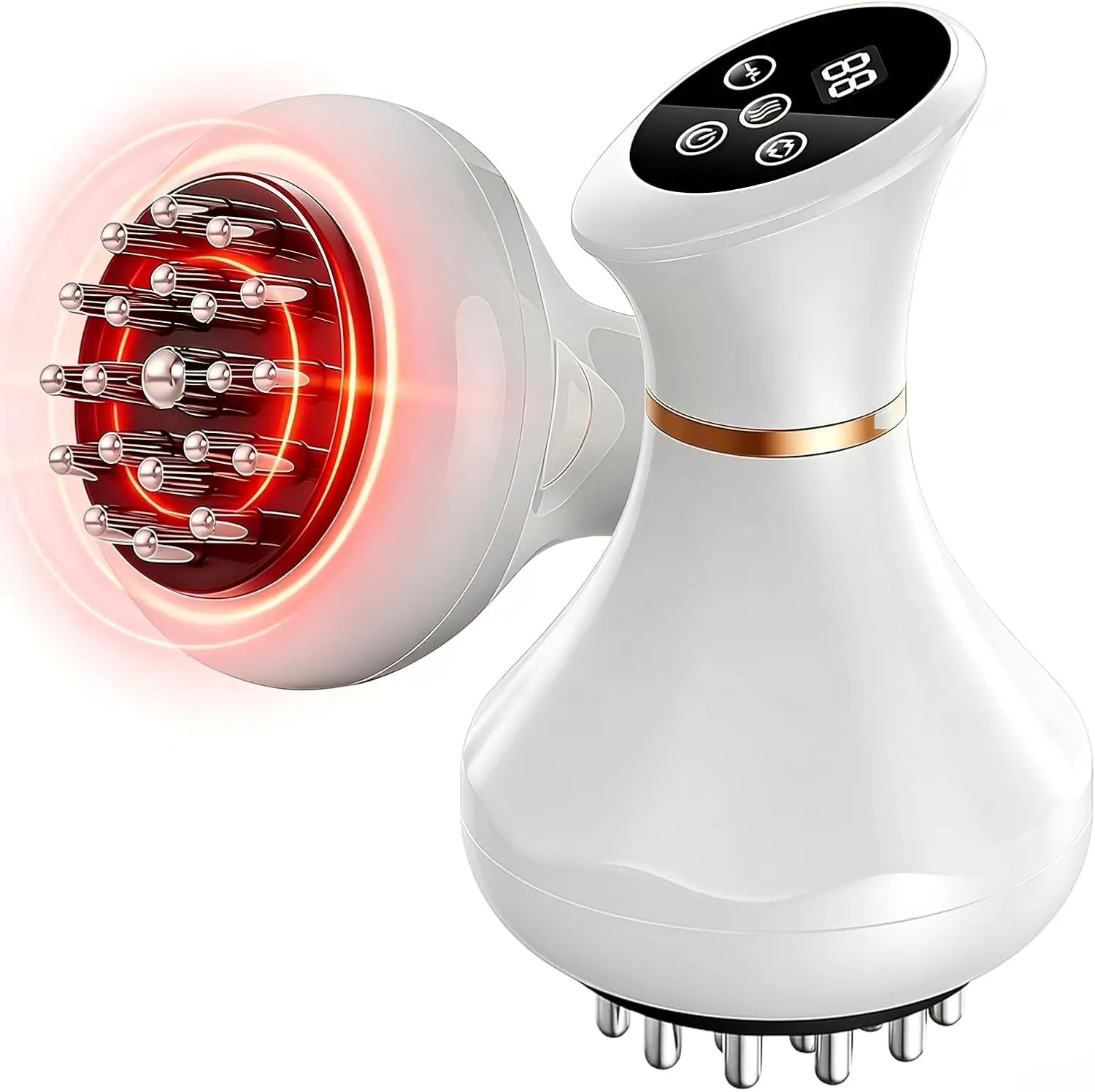 Electric Lymphatic Drainage Massager With Digital Display, Portable Body Massage Device For Legs, Arms & Full Body Muscle Relief