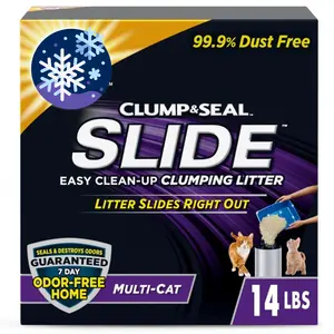 Clump Seal SLIDE Cat Litter Easy Cleanup Clumping Litter 14 lbs