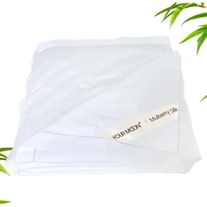 Luxurious Summer/Spring Lightweight Mulberry Silk Comforter  Size,  Long Strand Silk Fill Duvet, Luxury Bedding, Cooling Rayon Derived from  Shell (White)