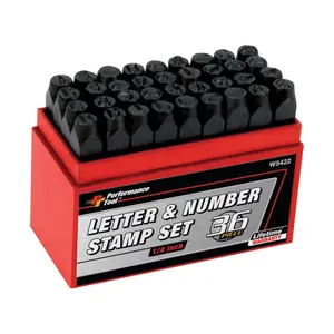 Wilmar 2797256 0.25 in. Performance Tool Letter & Number Stamp Set - Pack of 36