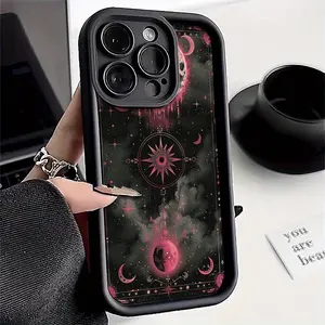 Mystery Magic Star Moon Checker Case Case for iPhone 17 Air 16 15 14 Pro Max 13 12 11 XR XS Plus Shockproof Full Camera Protection Durable slim Silicone Cover Cellphone Protective