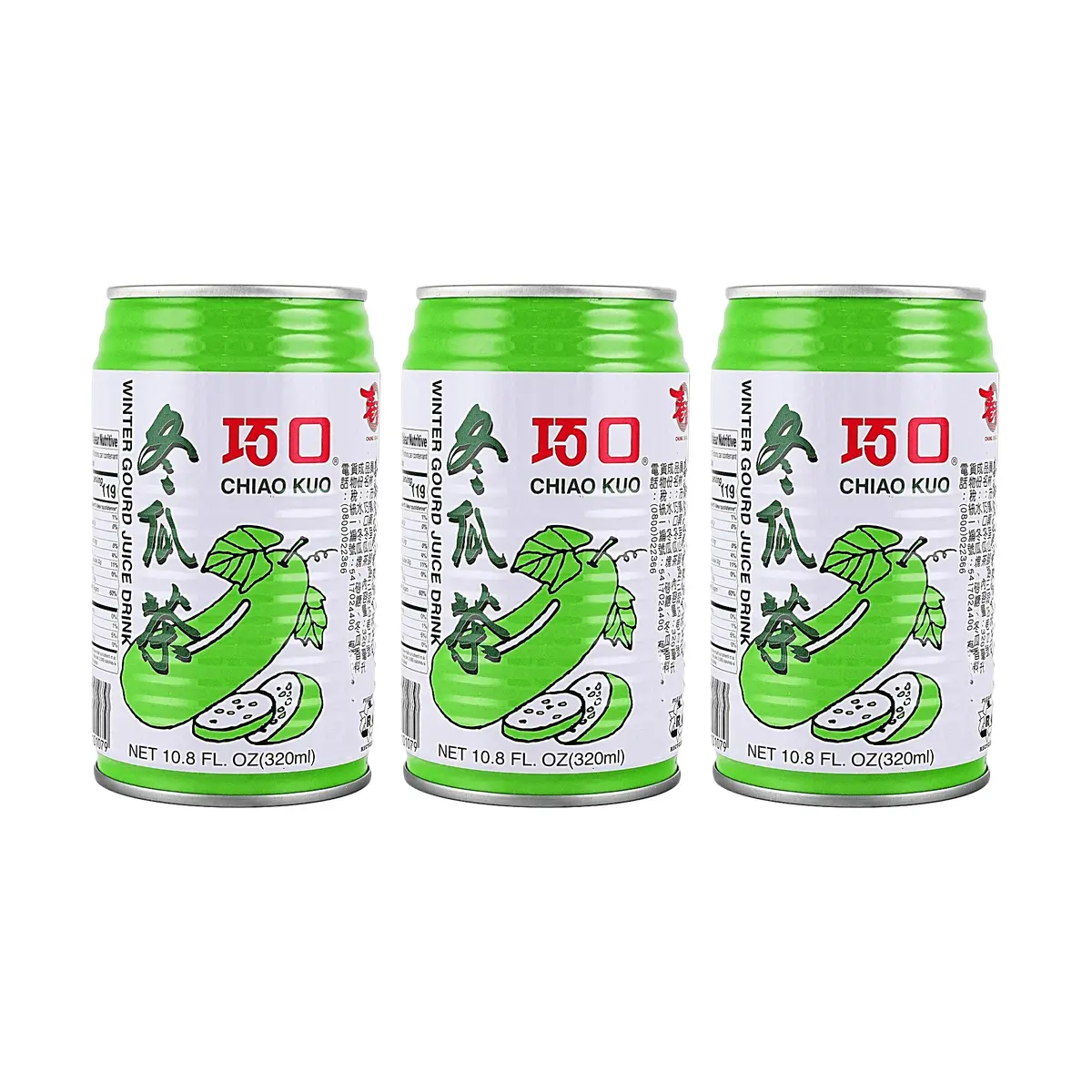 Chiao Kuo Taiwanese Winter Melon Tea Drink 320ml 3-Pack - Refreshing & Cooling Summer Beverage