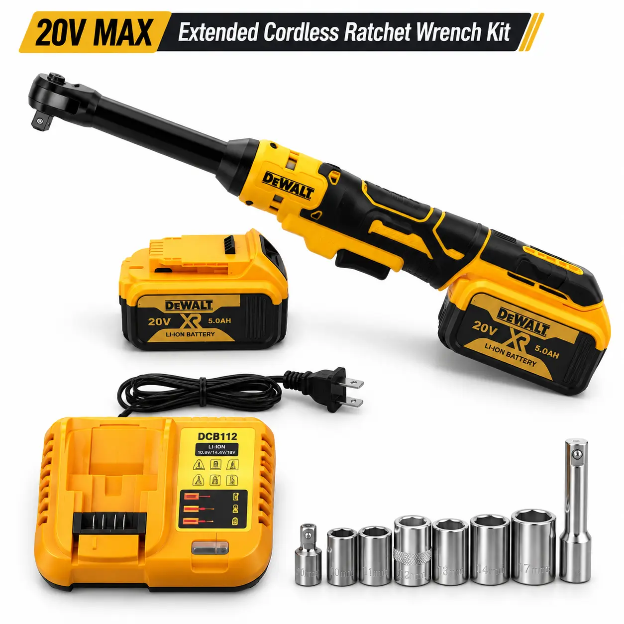 DEWALT 20V MAX * XR brushless 1/4 inch and 3/8 inch sealing head ratchet kit (DCF520GE1)