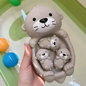 Cute Floating Otter Bath Toy Set, Waterproof Float Shower Play Accessory, Ideal for Toddler Baby Bath Time and Swimming Pool Water Fun