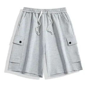 Men's Casual Athletic Shorts with Multiple Pockets, Spring & Summer Fitness Sports Shorts, Soft Slightly Elastic Knitted Fabric, Elastic Waistband Lightweight Workout Shorts for Daily Wear