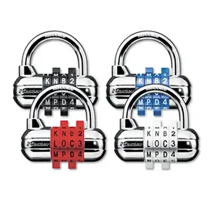 Master Lock 1534D Password Plus Combination Lock- Hardened Steel Shackle- 3-1/2" Wide- Silver