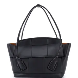 Pre-owned Bottega Veneta Leather Top Handle Bags Arco Bag Maxi Intrecciato Large by Rebag