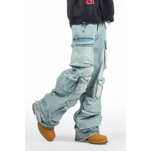 Mahesh Blue Baggy Cargo Jean Mahesh Blue Baggy Cargo Jean