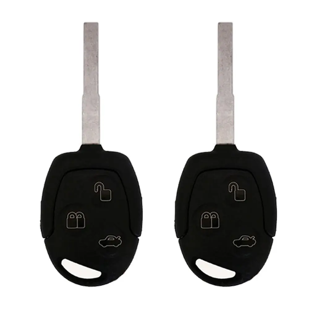 2-Pack 3-Button Car Key Accessory, Remote Key Fob Shell for 2011-2018 Ford Fiesta with FCC# KR55WK47899