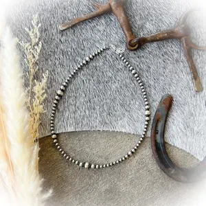 Bad Habits Choker Necklace - Sterling Silver Western Pearls