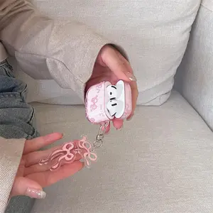 Cute Bow Decor Earphone Case with Bow Decoration, Earphone Protective Cover, Earphone Accessories Compatible with AirPods 1 2 3 4 Pro/Pro2, Headset