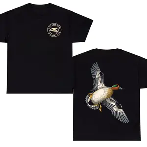 DUX Waterfowl Co Flying Teal Duck T-Shirt – Waterfowl Hunting Graphic Tee, Duck Hunter Shirt, Outdoor Unisex Cotton Apparel Gift for Hunters