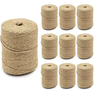 10 count Twine String Bulk 6000  Long, 2mm Thin Jute Twine for Crafts,  Rope Wrapping, Packing Gardening, Crochet Knitting Macrame Decor, 600  Each Roll