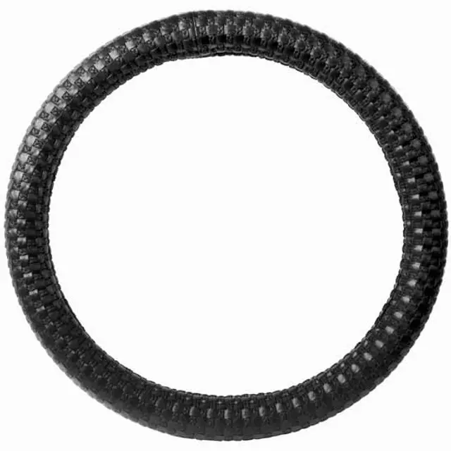 18 in Deluxe PVC Rubber Car Steering Wheel Cover, Full Black Cross Grids Automotive Interior Accessory, Essential Car Accessories for Vehicles