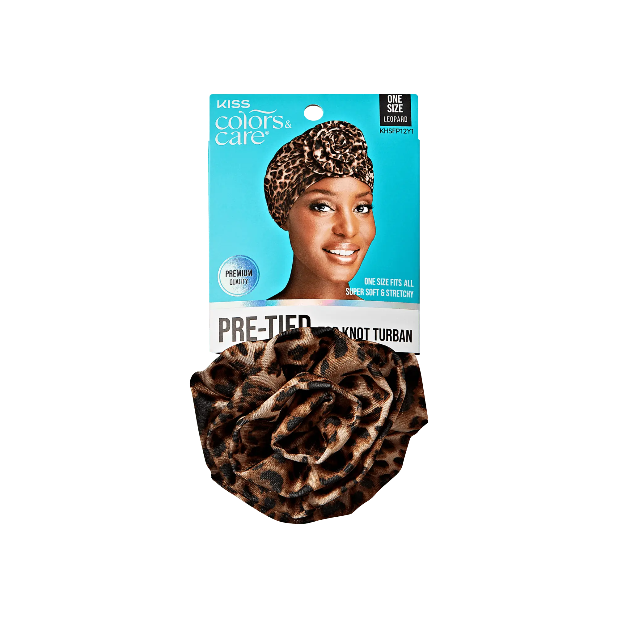 Kiss Colors & Care Pre-Tied Top Knot Turban - Leopard | Hair Scarf, Hair Turban, Hair Accessories