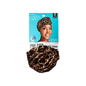 Kiss Colors & Care Pre-Tied Top Knot Turban - Leopard | Hair Scarf, Hair Turban, Hair Accessories