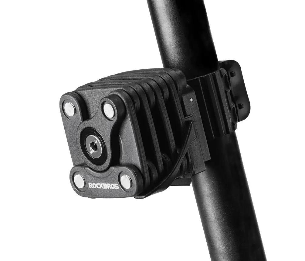 ROCKBROS National Patent Award Bike Padlock, High-Security Drill-Resistant Combination & Key Anti-Theft Lock for Bicycles