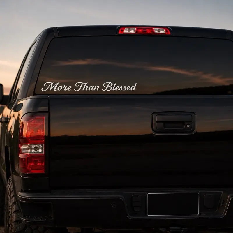 More Than Blessed Sticker Christian Car Decal – 20 inch