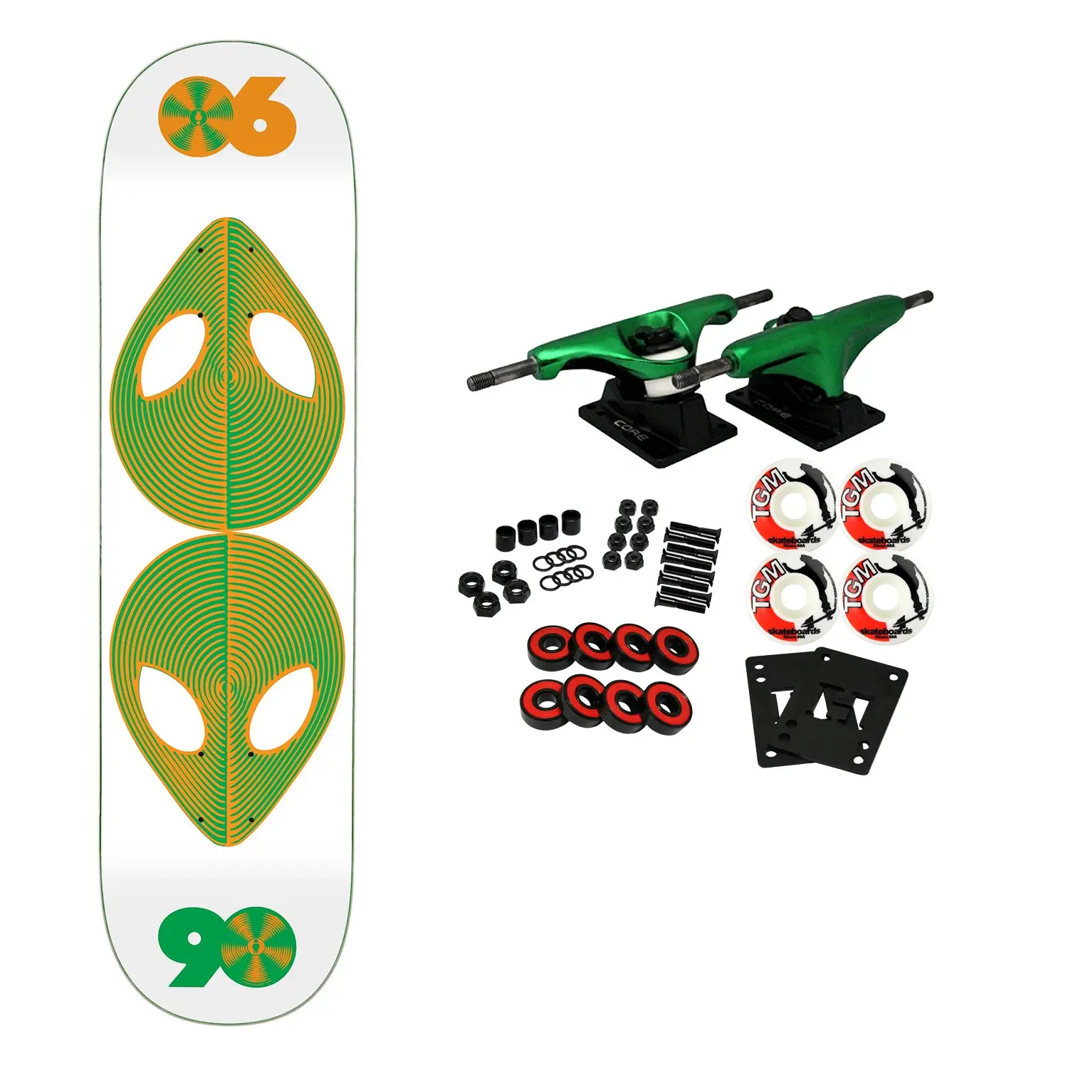 Alien Workshop Skateboard Complete Scanner Twin Tail White 8.375" x 32.25"