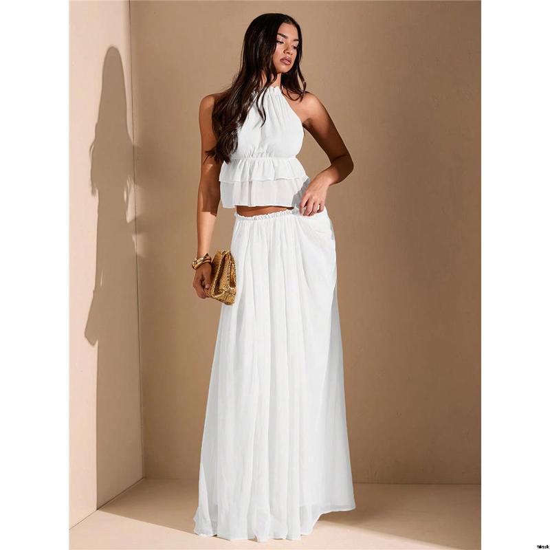 Date Beach Holiday , Women For Maxi Slit High Ruched Asymmetric White BAE tiktok White Skirt Vacation Date Beach Holiday , Women For Maxi Slit High Ruched Asymmetric White BAE tiktok White Skirt Vacation