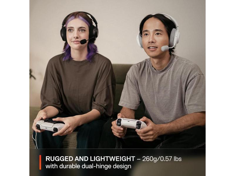 SteelSeries Arctis Nova 3P Wireless Multi-Platform Gaming Headset - Mobile App Control, 40 HR Battery, Neodymium Magnetic Drivers, 2.4GHz/Bluetooth, PS5, PS4, PC, Switch, Mobile - White