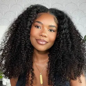 MorefaceBeauty 7x5 Wear Go Glueless Afro Kinky Curly Wigs Human Hair 200% Density Pre Bleached Lace Beginner Friendly Outdoorfun