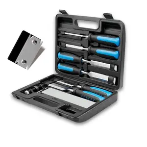 Professional Chisel Set, Impact Resistant Chromium Vanadium Steel Flat Chisel Set with Non-slip Handle, Hand Tool for Woodworking, Woodworking Tools