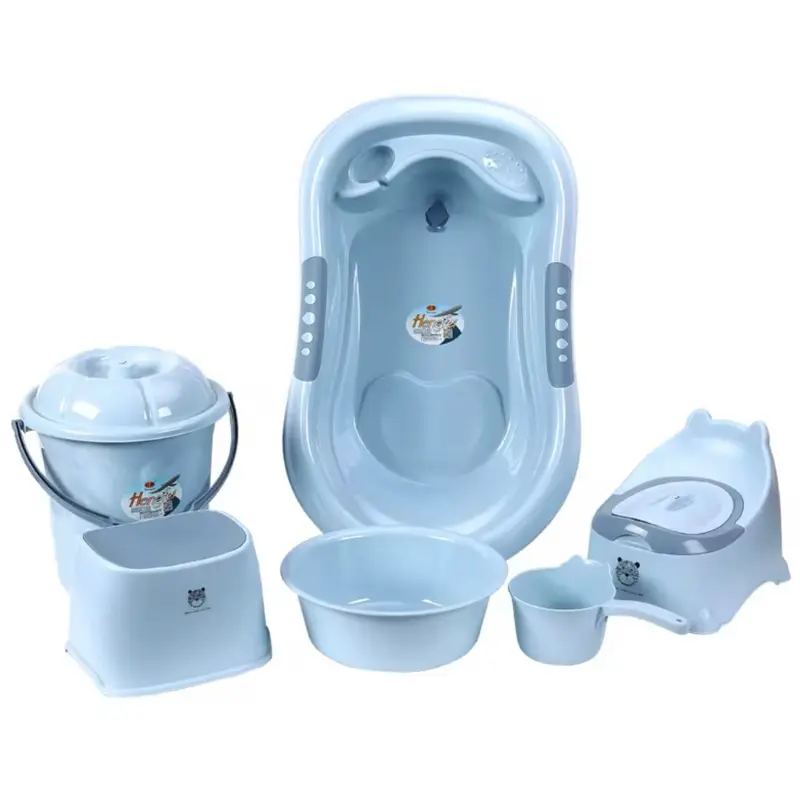 6 pcs Bañera sets with Bathtub, Pail, Bowl, and Cup