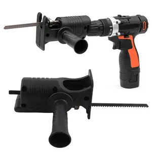 Reciprocating Saw Attachment Kit for Cordless Drill with Blades for Metal Wood Cutting Jig Saws