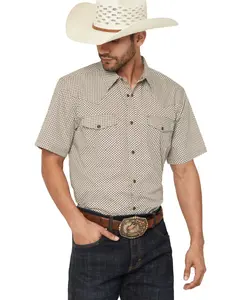Gibson Trading Co Men's Sedona Tile Geo Print Short Sleeve Snap Western Shirt - Gmsu26w6-Bn-T