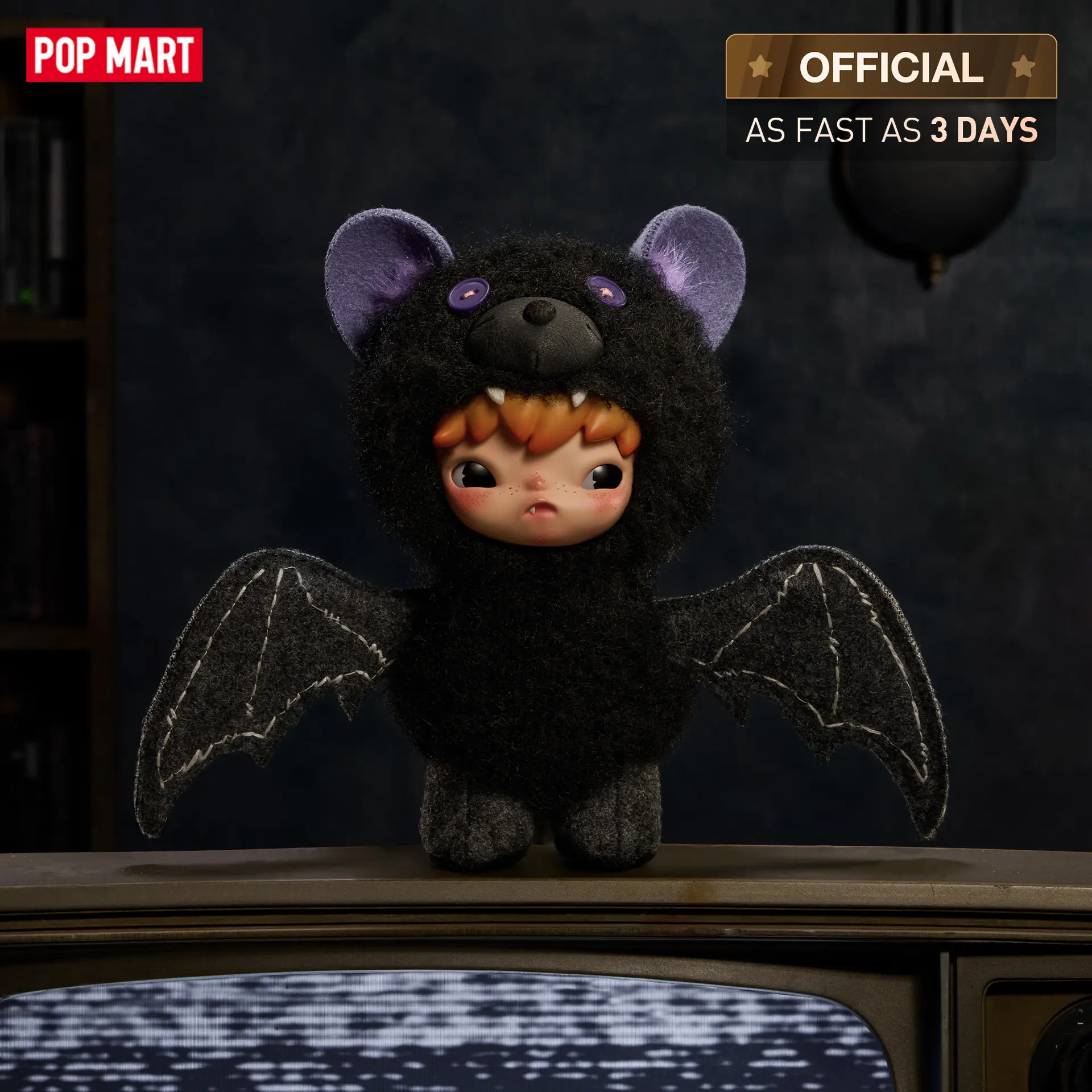 POP MART Hirono After Dark Series Plush Doll Pendant Blind Box, Bag Charm, Keychain
