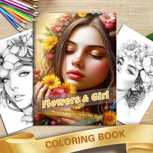 A Flowers & Girl Coloring Book For Adult and Teens, Over 20 beautiful Flowers & Girl mandala, relaxing and stress relieving Mandala designs, perfect gifts for birthdays, Christmas, Halloween!  (upgraded version, 10.83X7.87 inches )