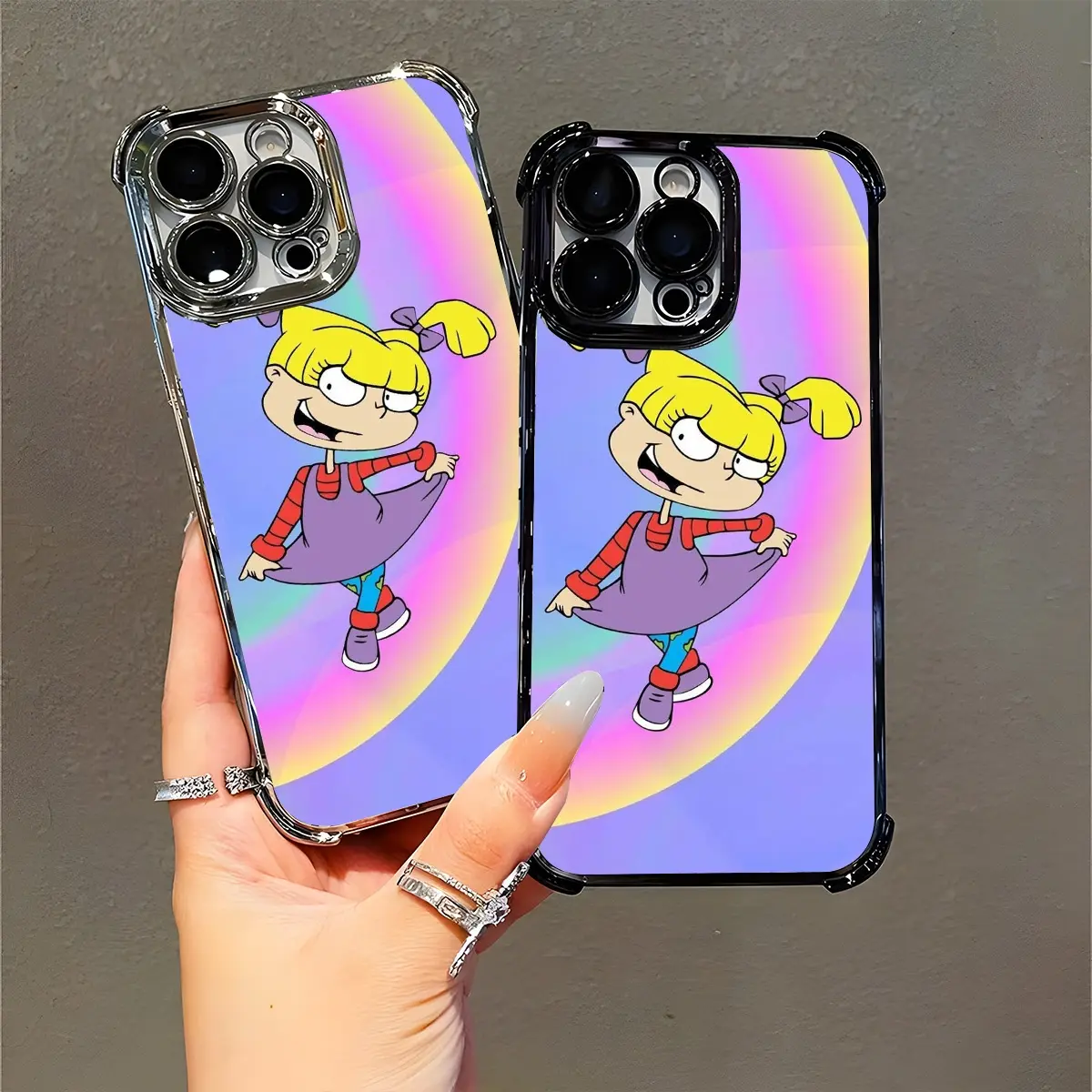 Rugrats Angelica Retro Cartoon Phone Case 90s Kids Nostalgia Halloween Accessory Compatible with iPhone 11/12/13/14/15/16 (Pro Max/Plus)