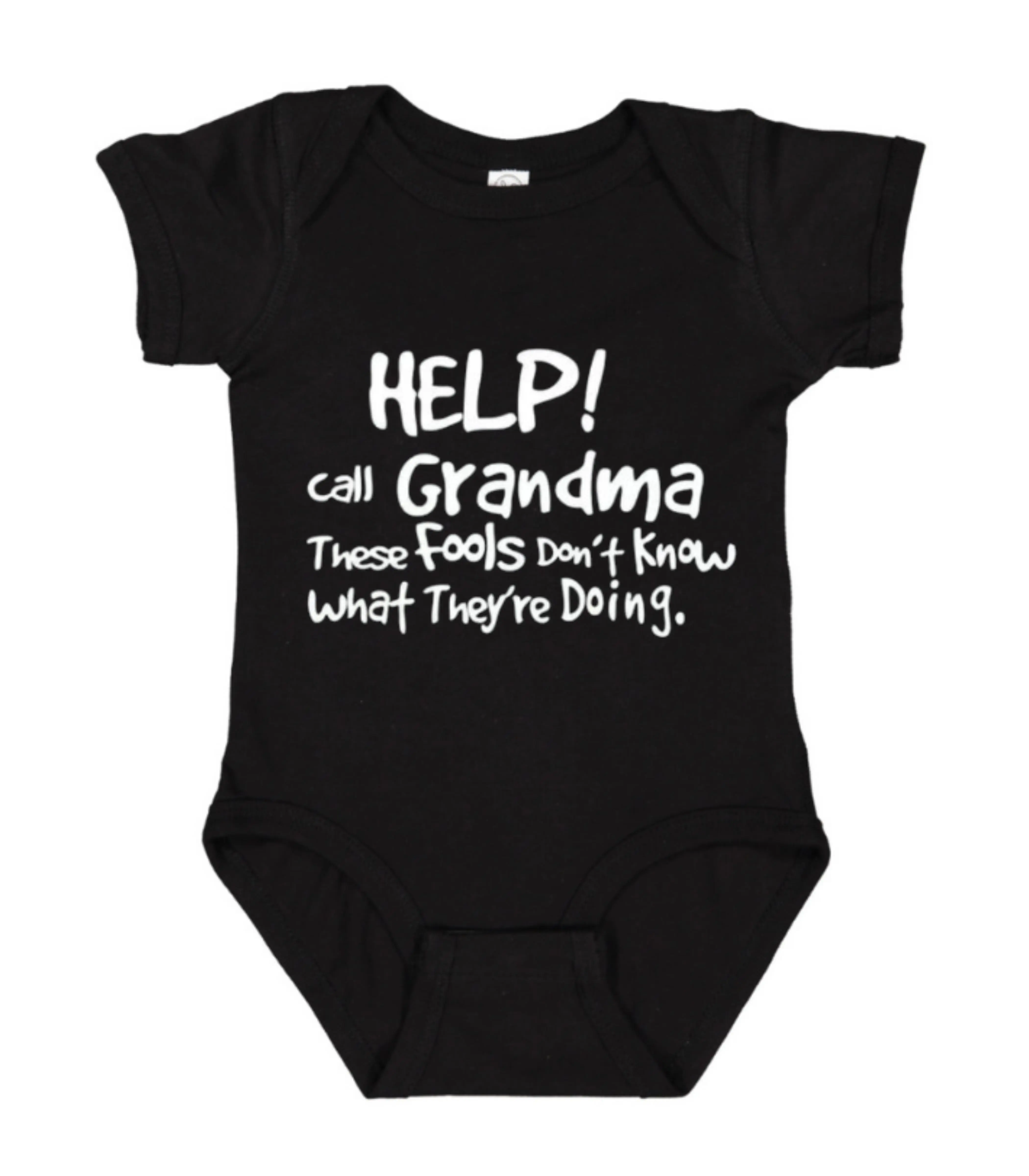 Help, Call Grandma... Onesie, Short-Sleeves Cute Basic Baby Bodysuit, Sarcastic Novelty Newborn Outfit, Baby Shower Gift, Pregnancy Announcement Gift