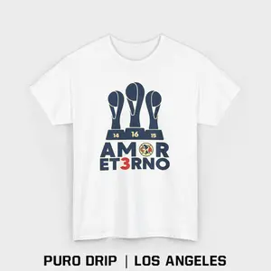 Amor Et3rno T-Shirt Tricampeon America Championship Mexican Club Soccer Futbol Playera