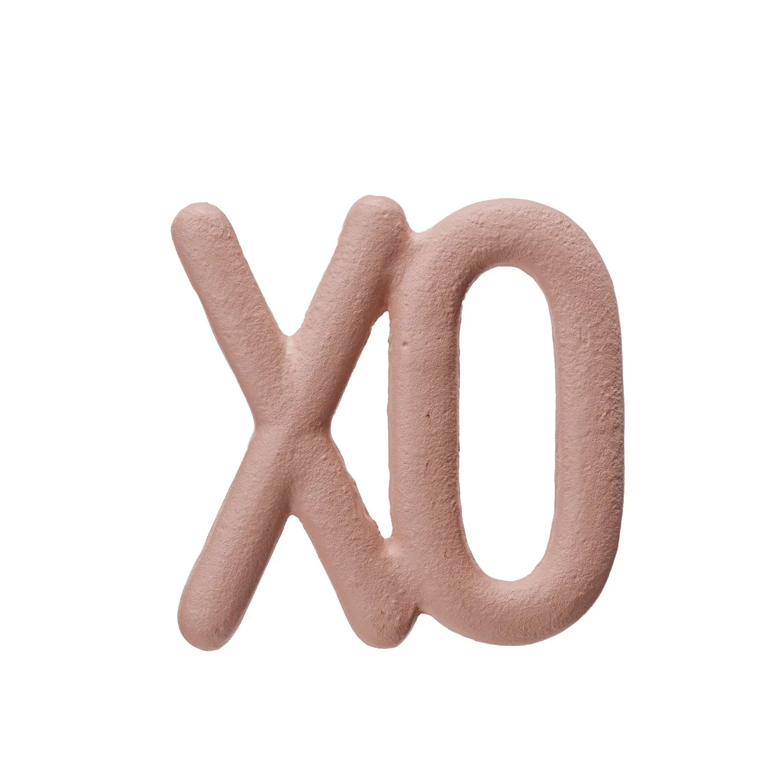 Matte Blush Pink Cast Iron XO Trivet - 5.75x5.75in Durable Heat-Proof French Country Kitchen Coaster, Countertop Tableware Accessory