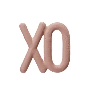 Matte Pink Cast Iron Trivet Coaster - 5.75x5.75in XO Shape Metal Tableware, Kitchen Countertop Heat Protector, Coasters